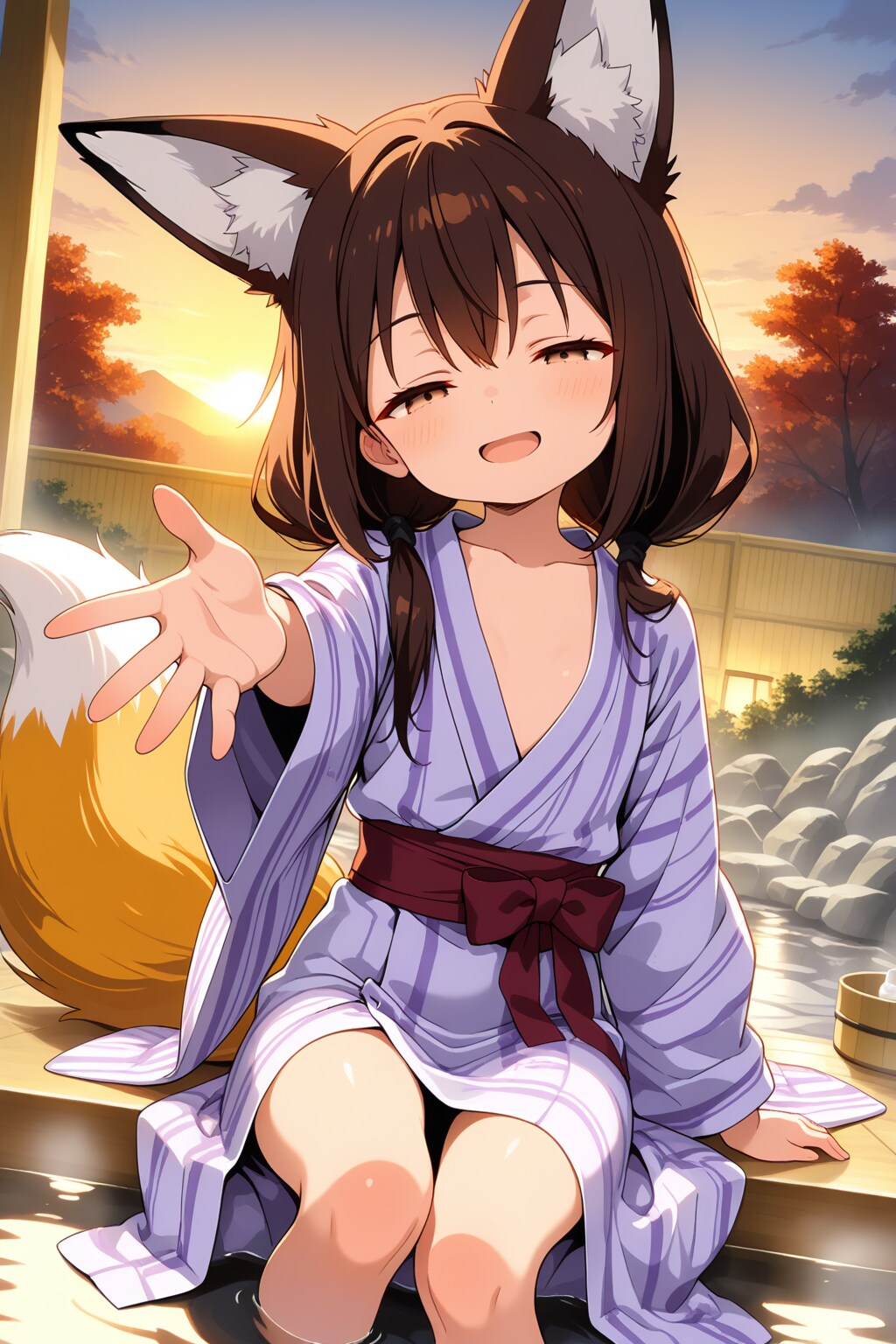休みの朝は温泉入ろう