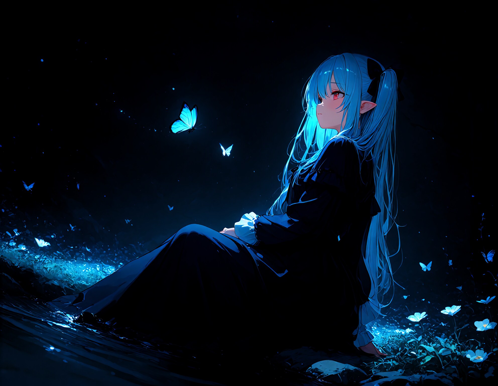 川沿いで…