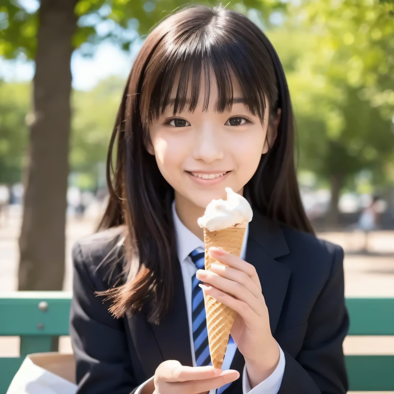 黒髪ロングでブレザーの美女２５ | の人気AIイラスト・グラビア