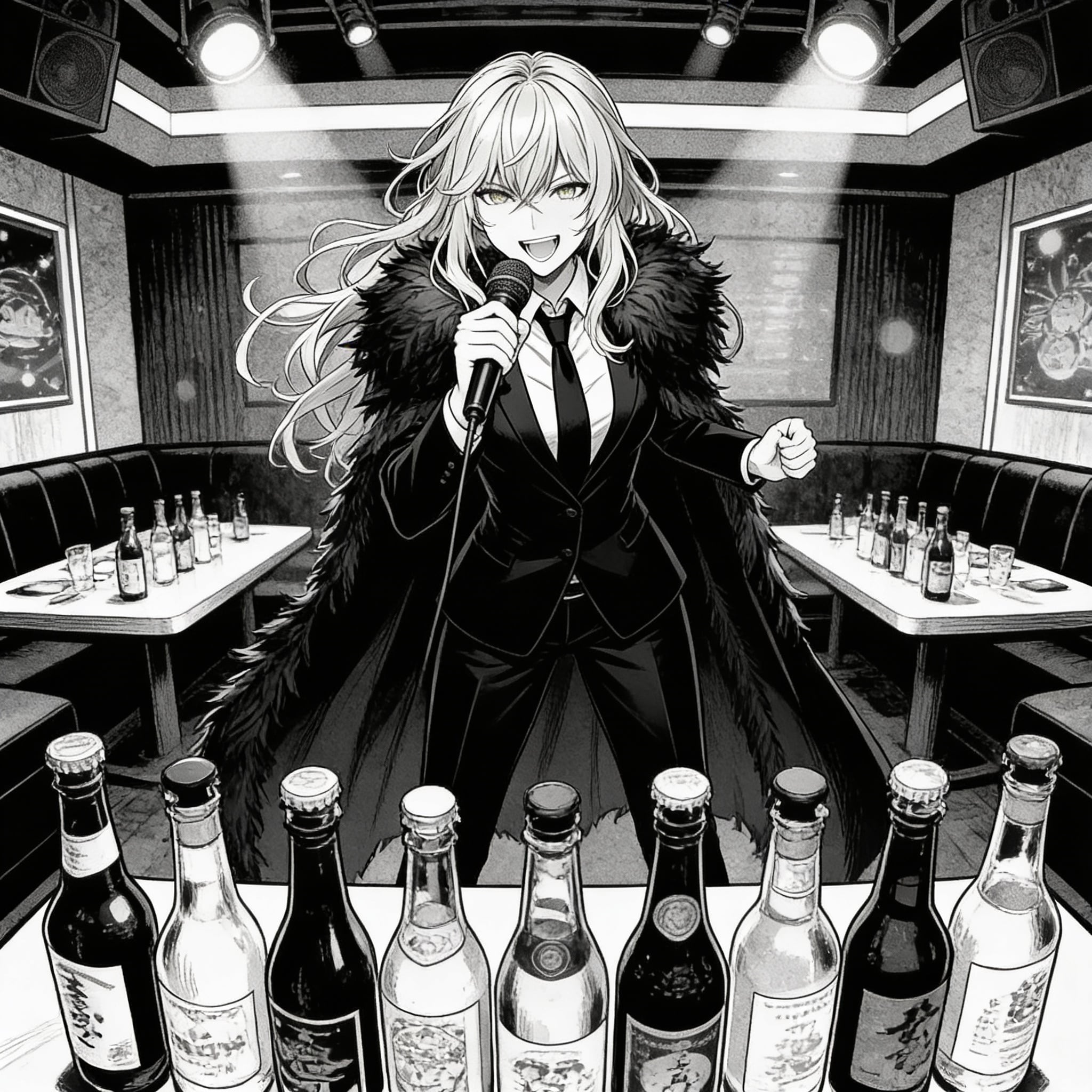 忘年会二次会・[曲付き]カラオケ/エリザベスとツバキさん | の人気AIイラスト・グラビア