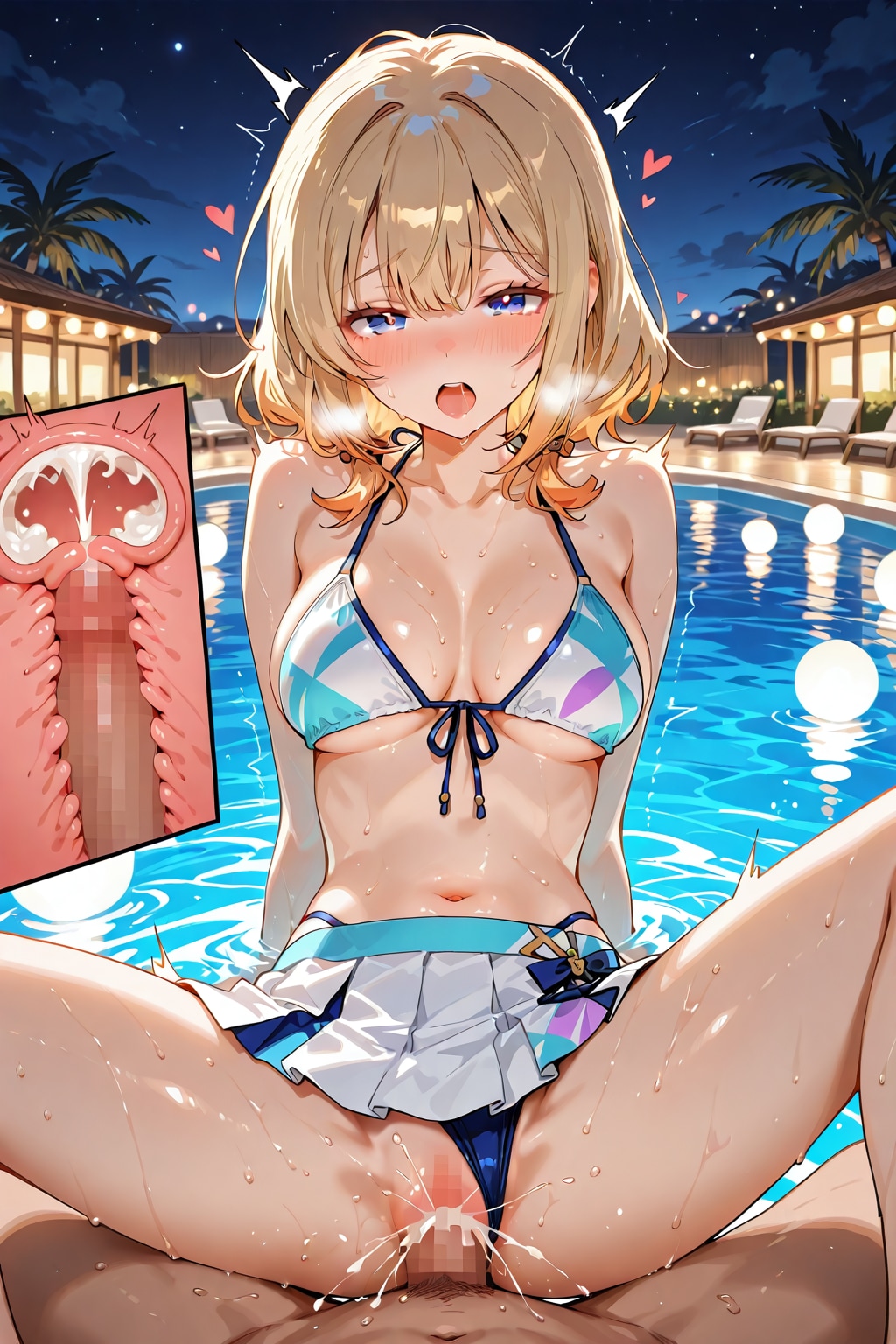 ナイトプールで
