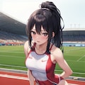 陸上選手の黒髪ちゃん 2枚目