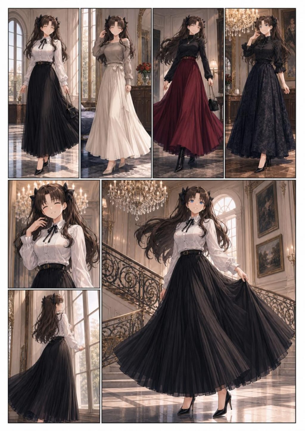 ロングスカートファッション漫画