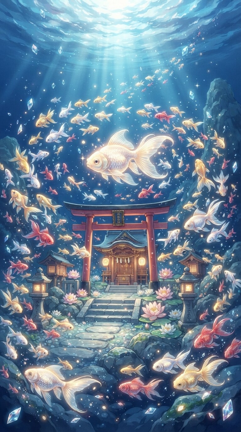 金魚の神社 | の人気AIイラスト・グラビア