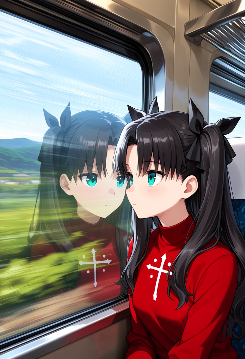 車窓に映る昨日と今日