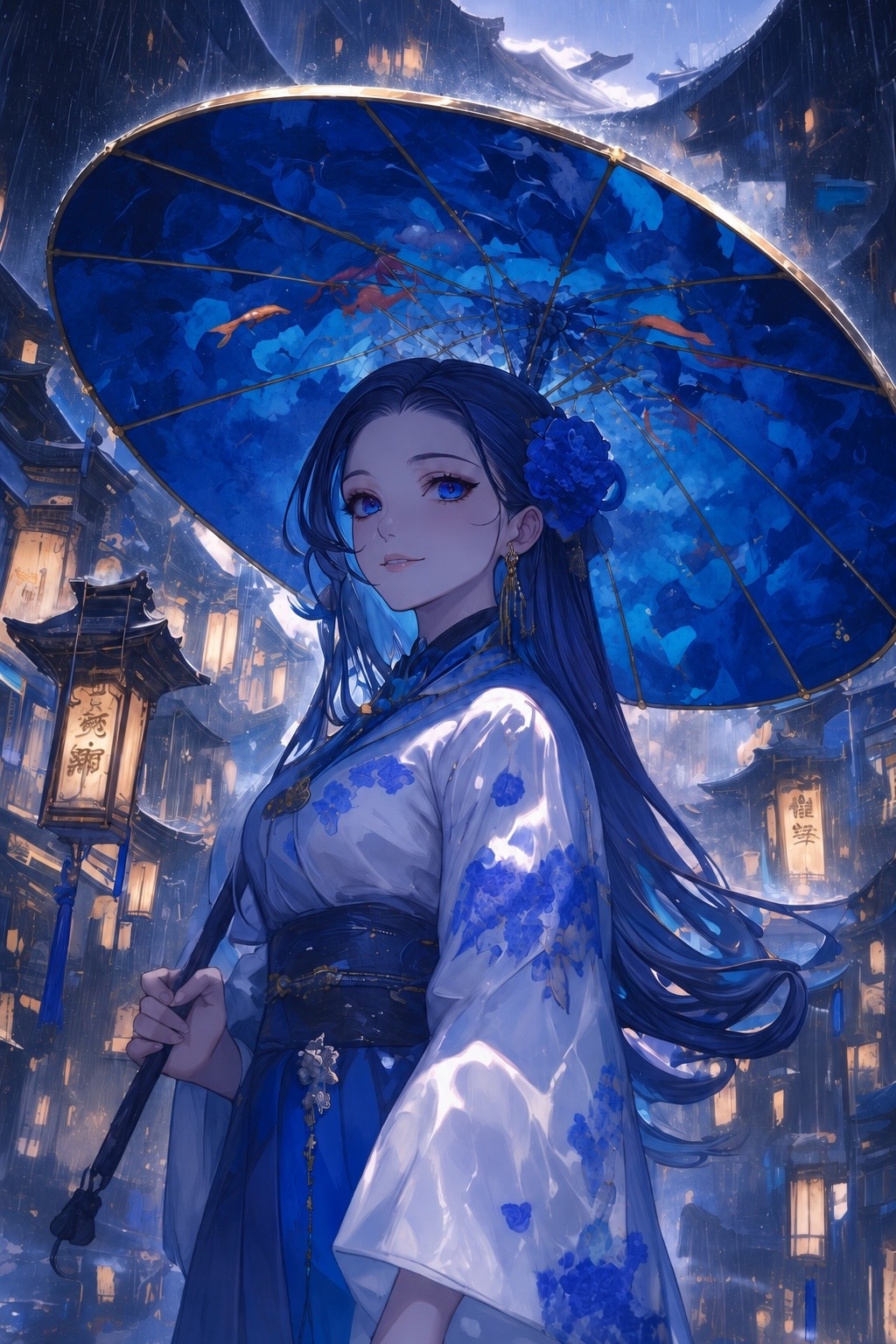 藍に涼む