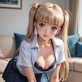 たわわに育った金髪ツインテールの娘 8枚目
