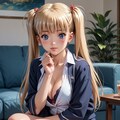 たわわに育った金髪ツインテールの娘 3枚目