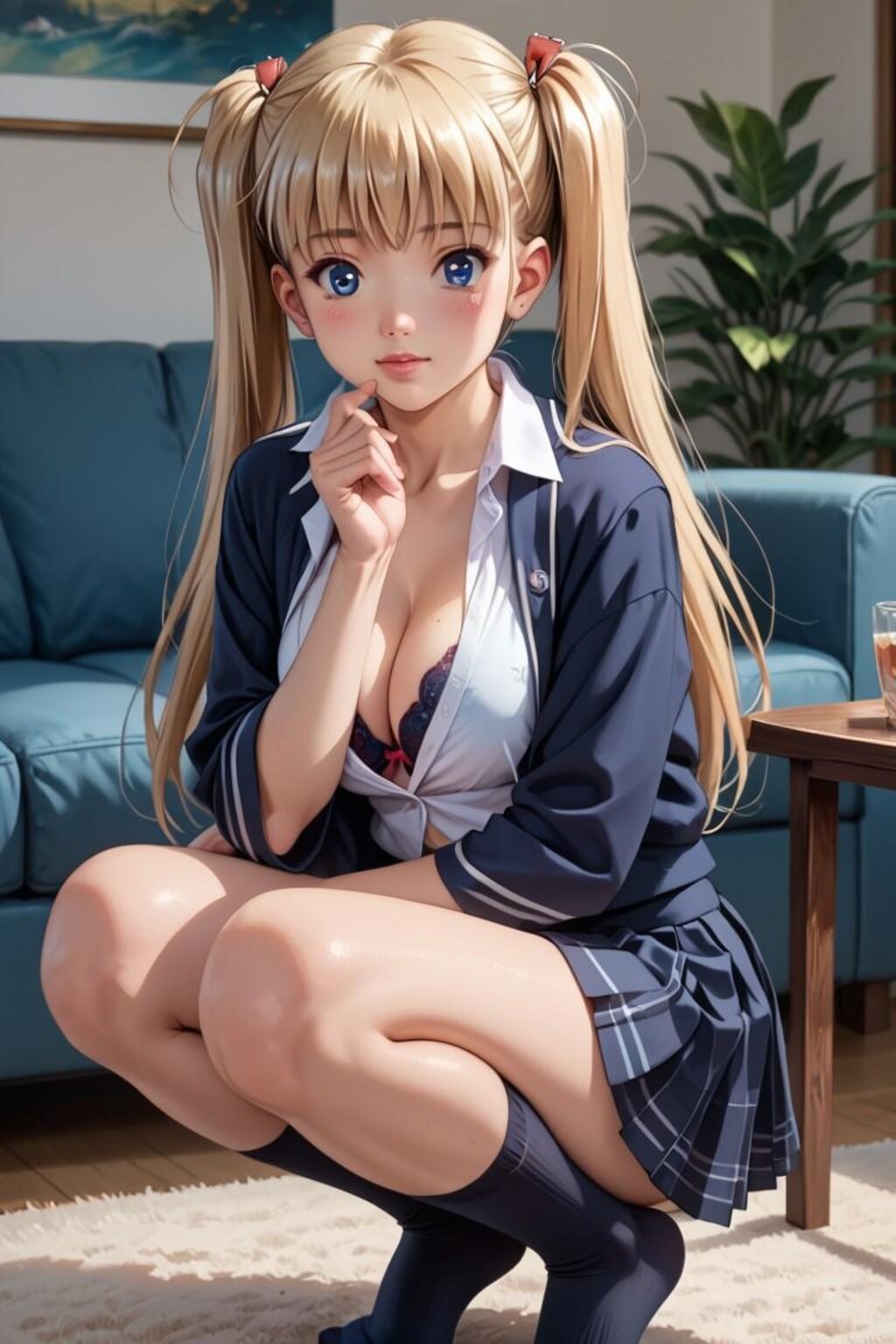 たわわに育った金髪ツインテールの娘