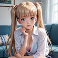 たわわに育った金髪ツインテールの娘 5枚目