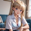たわわに育った金髪ツインテールの娘 4枚目