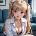 たわわに育った金髪ツインテールの娘 2枚目