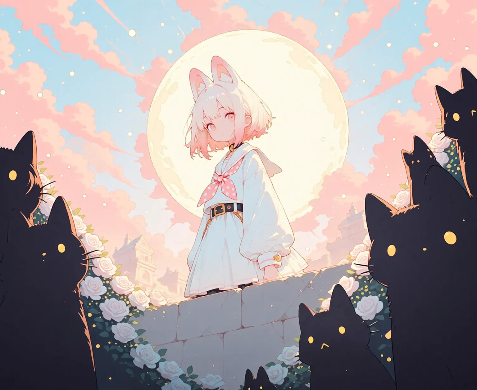 猫の集会(ブラック) | の人気AIイラスト・グラビア