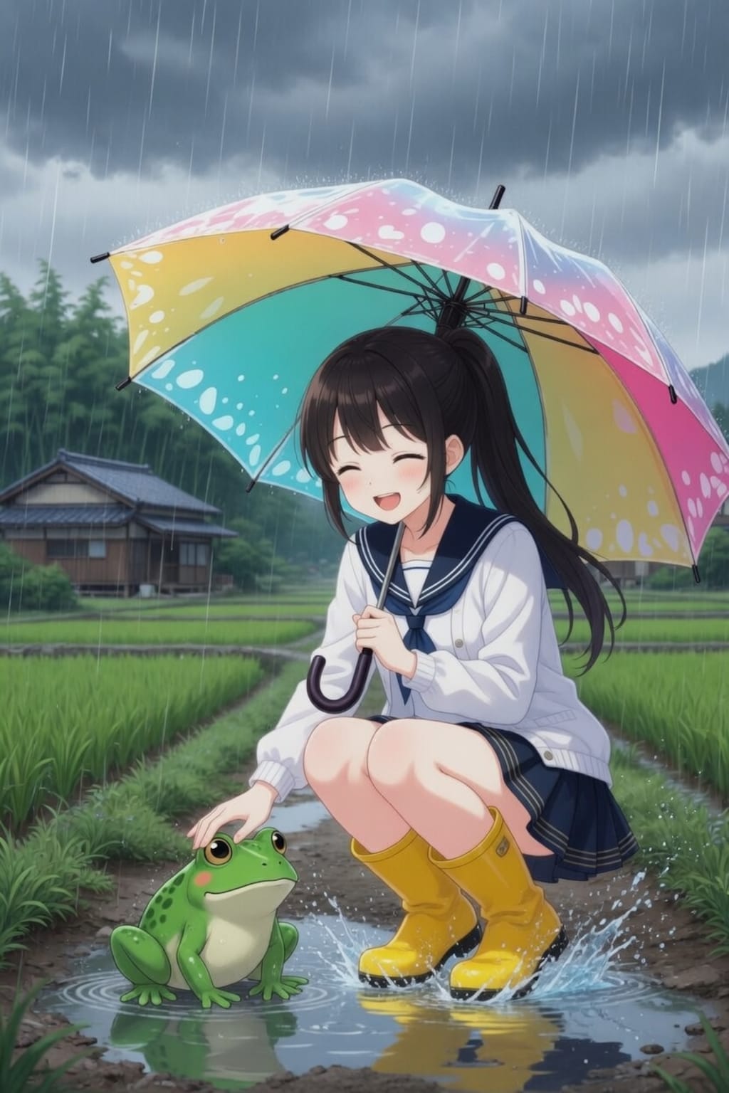 雨の日とカエル