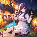 キャンプに飽きてきた～ブランコでぶらぶらー 2枚目