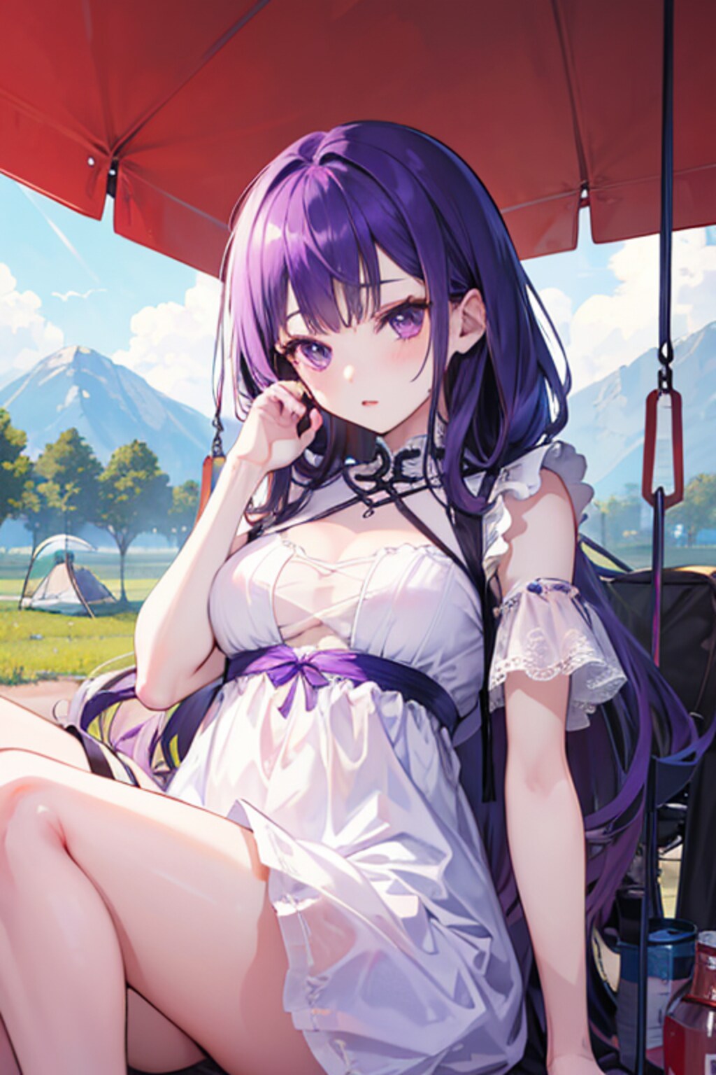 キャンプに飽きてきた～ブランコでぶらぶらー