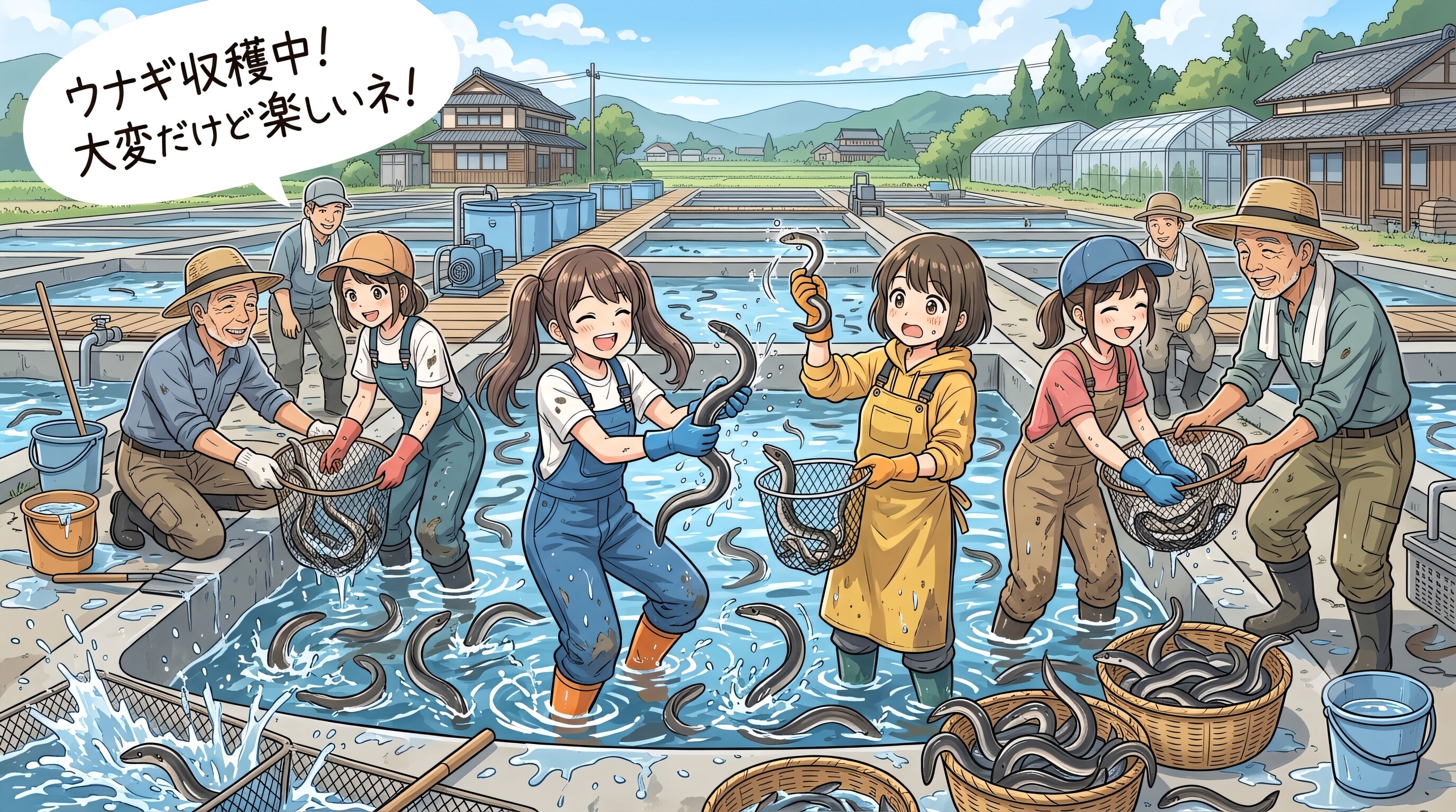 養殖ウナギの収穫体験！２