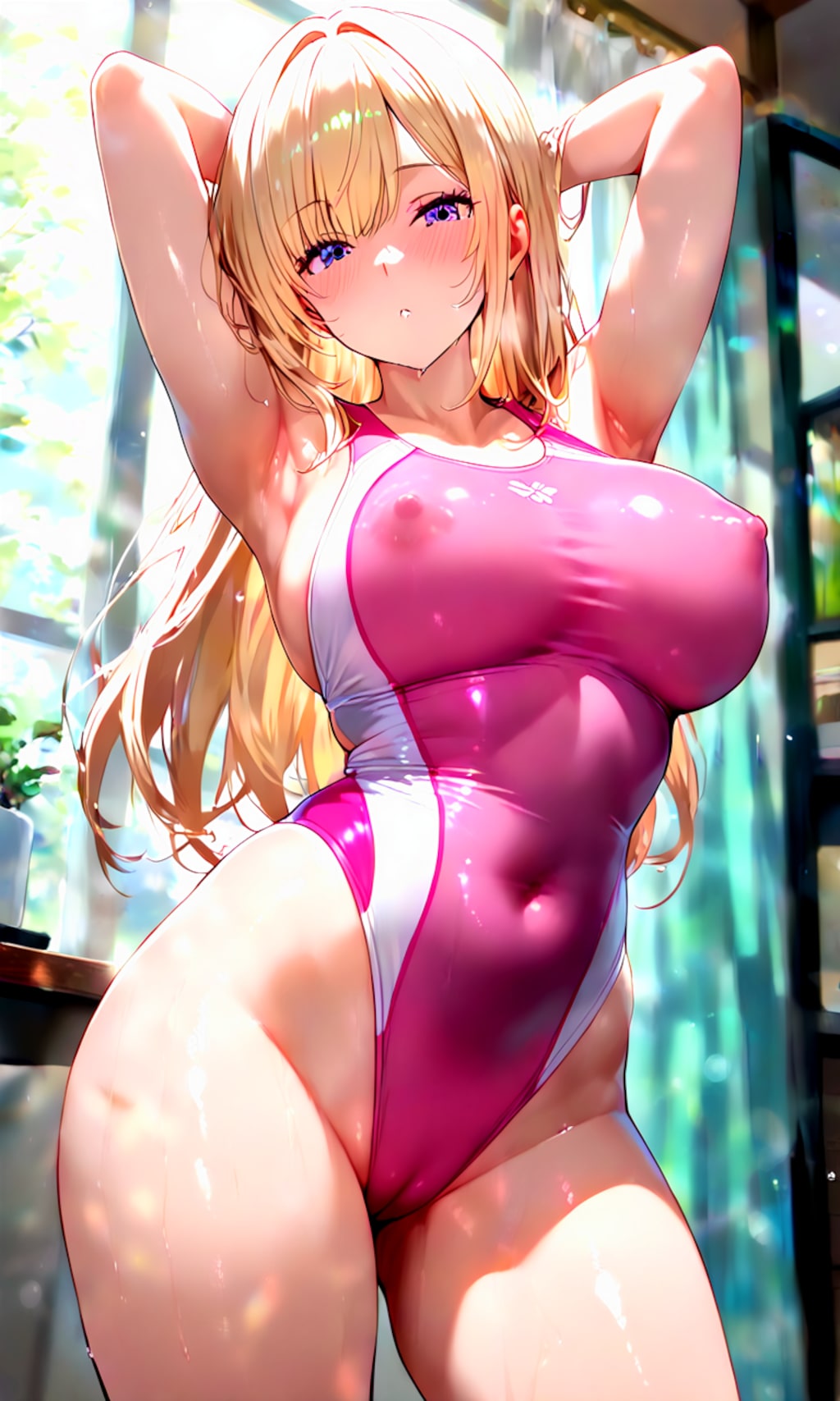 胸ポチスジ  競泳水着