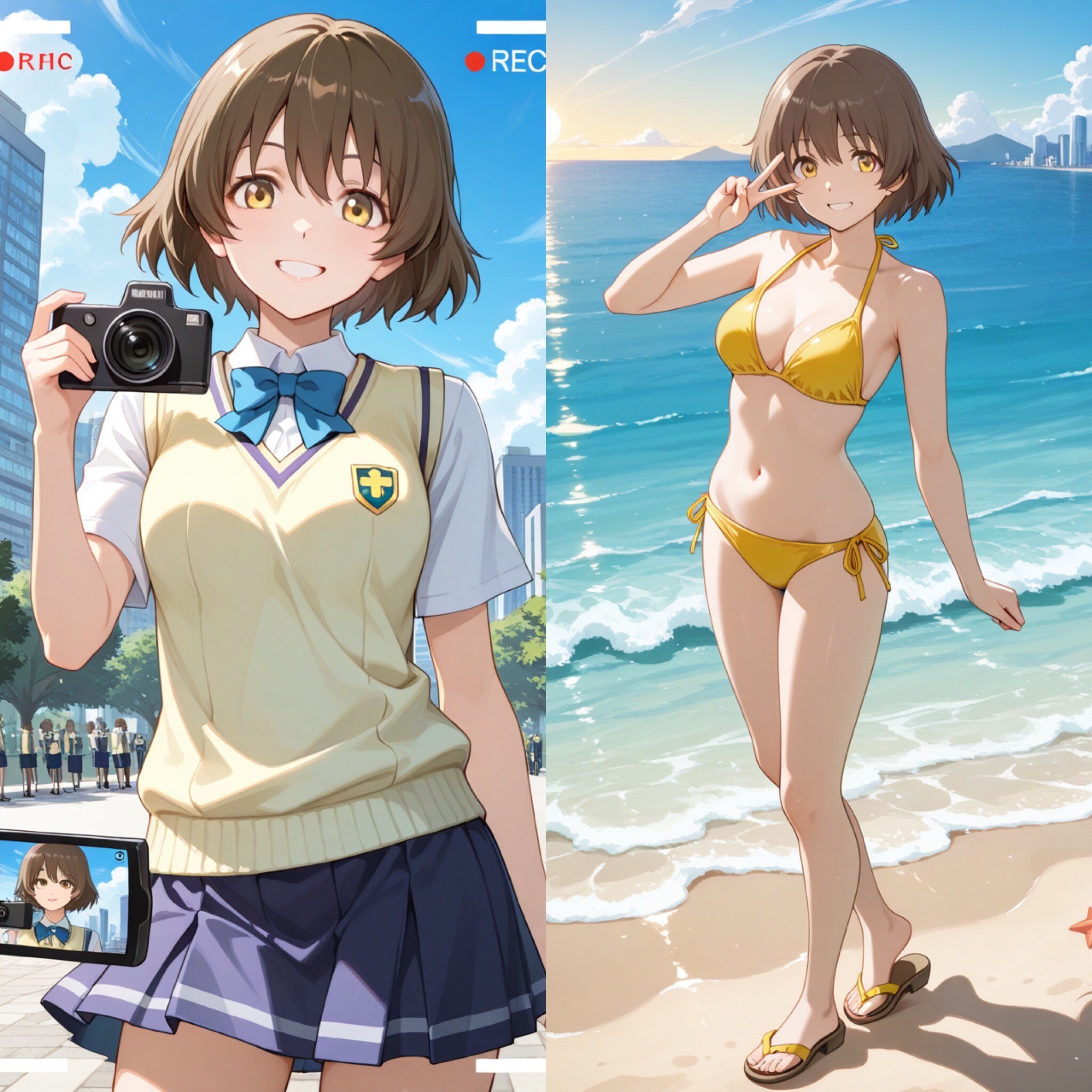 PixAI LoRAでカミナギ・リョーコ(ゼーガペイン)👙📸❤️