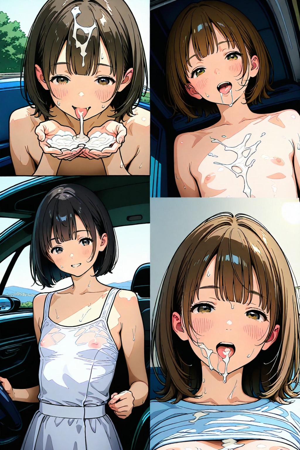 ドライブ中にぶっかけ