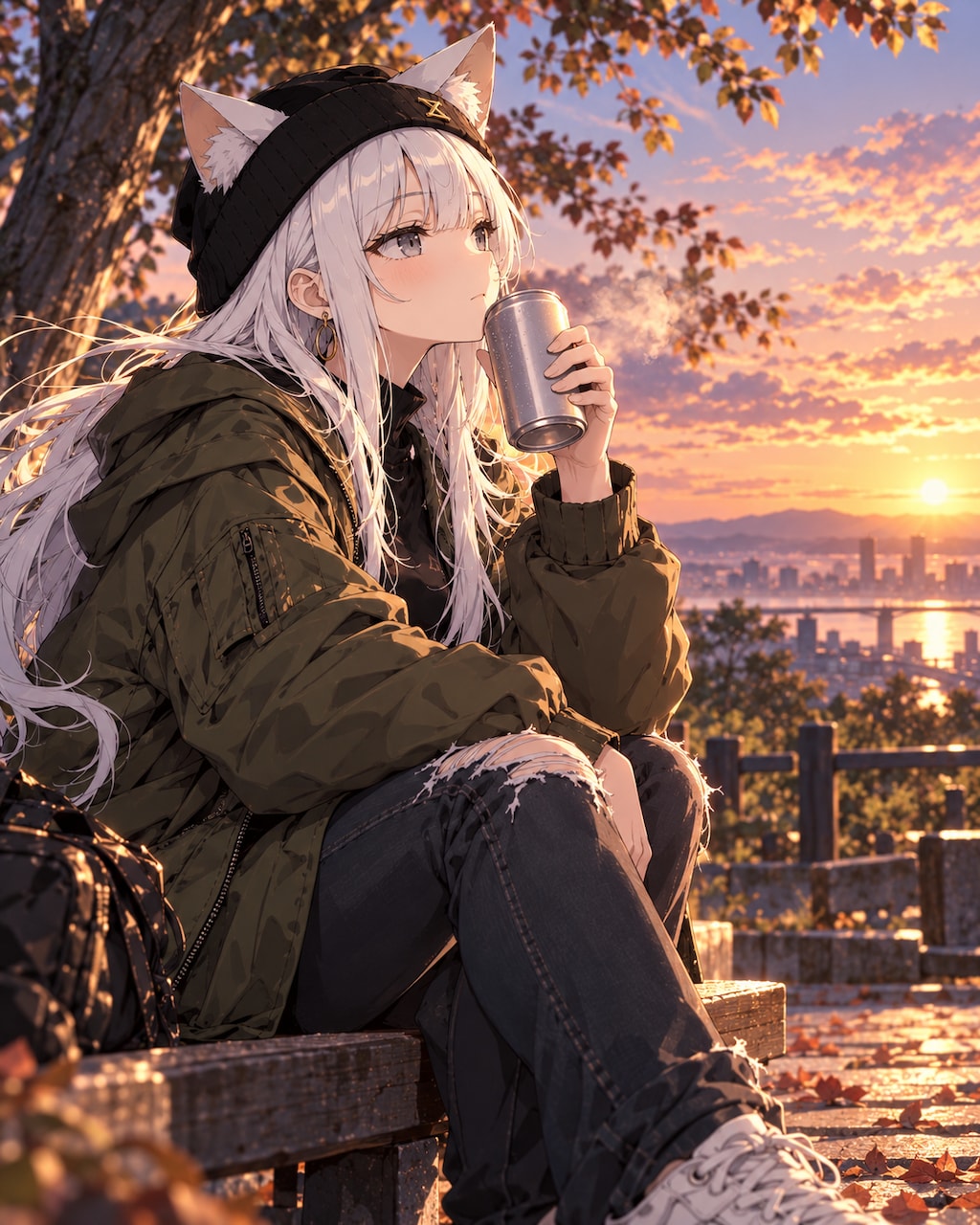 夕暮れビール