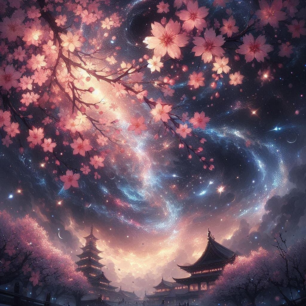 宇宙と桜