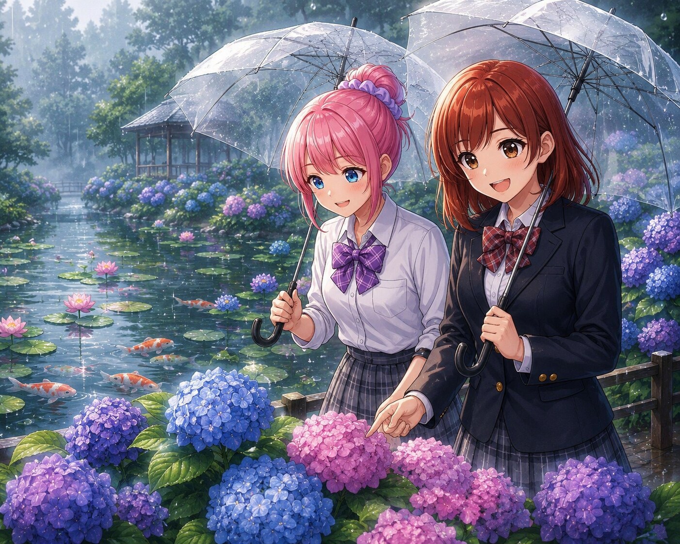 紫陽花とJK🩷