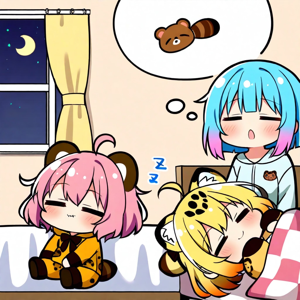 寝る仲良しちゃん