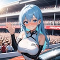 手を振るレースクイーン 3枚目