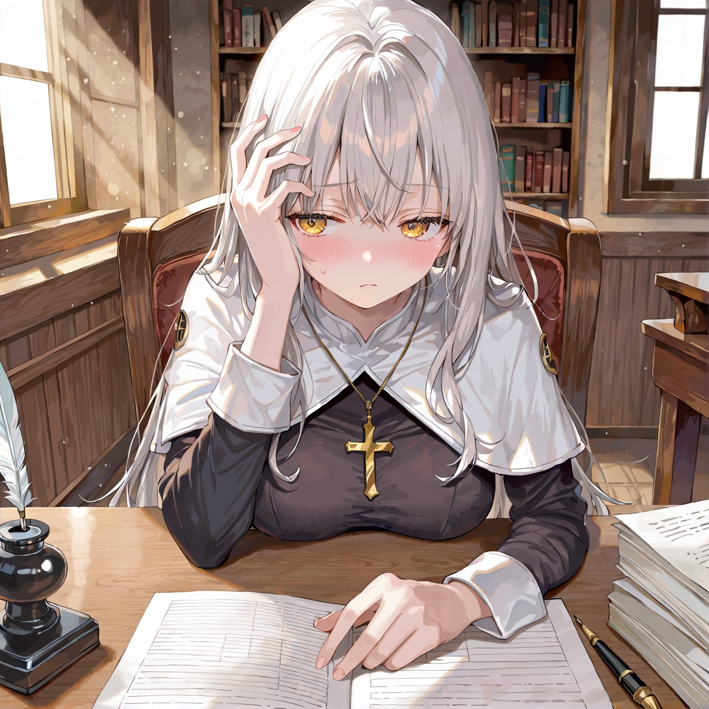 来月の予算に悩むジルリィちゃん