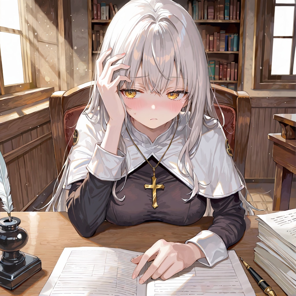 来月の予算に悩むジルリィちゃん