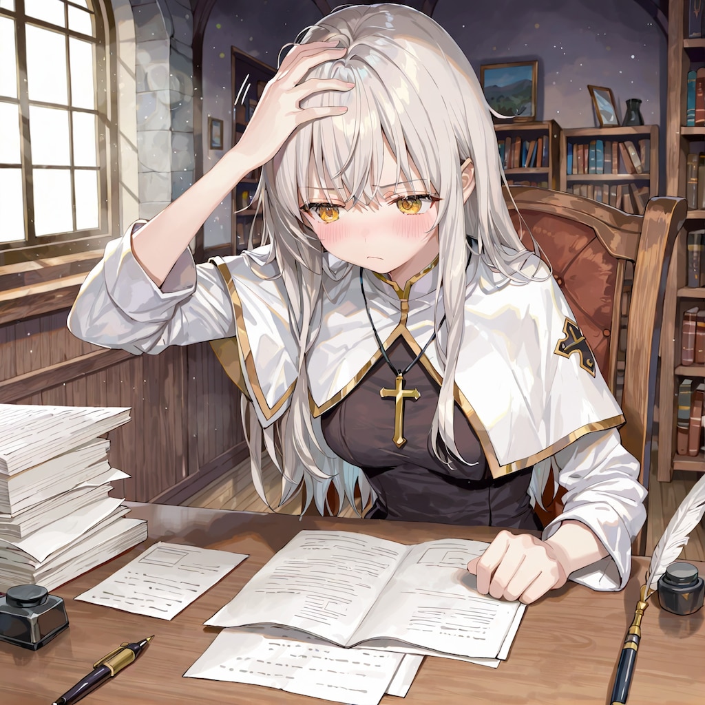 来月の予算に悩むジルリィちゃん