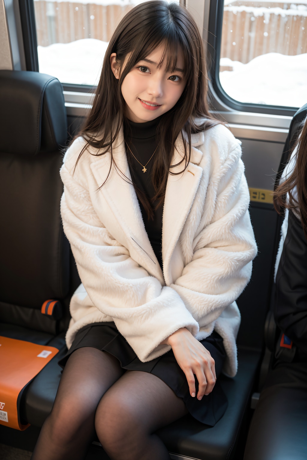 雪景色の見える車窓 2