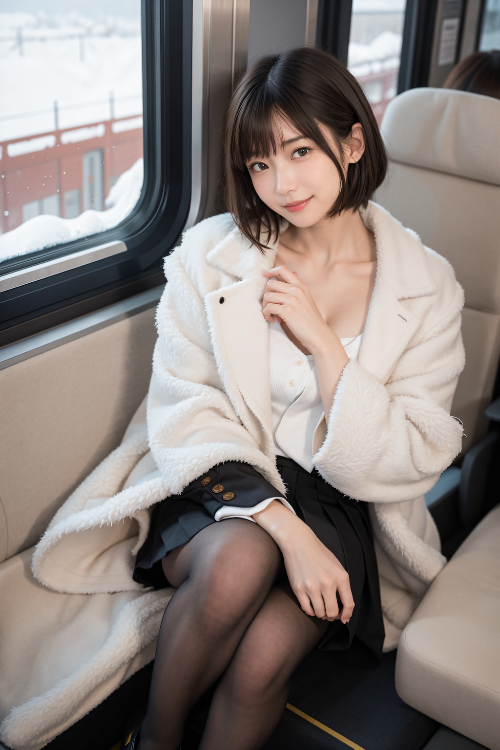 雪景色の見える車窓 2