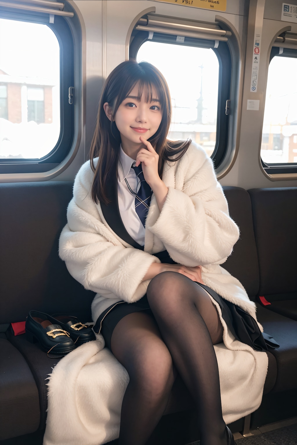 雪景色の見える車窓 2