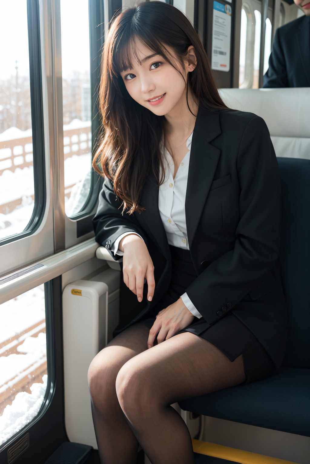 雪景色の見える車窓 2