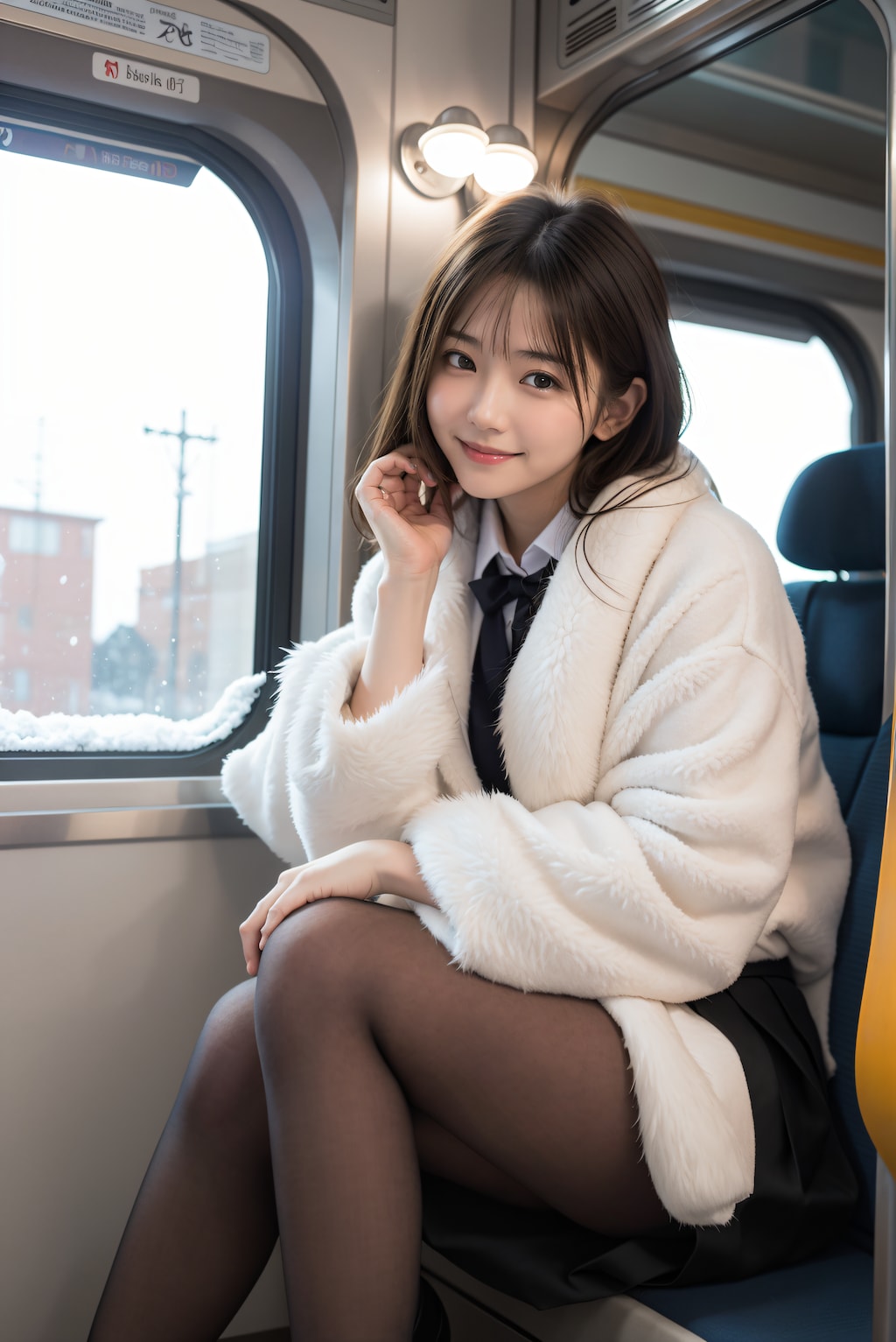 雪景色の見える車窓 2