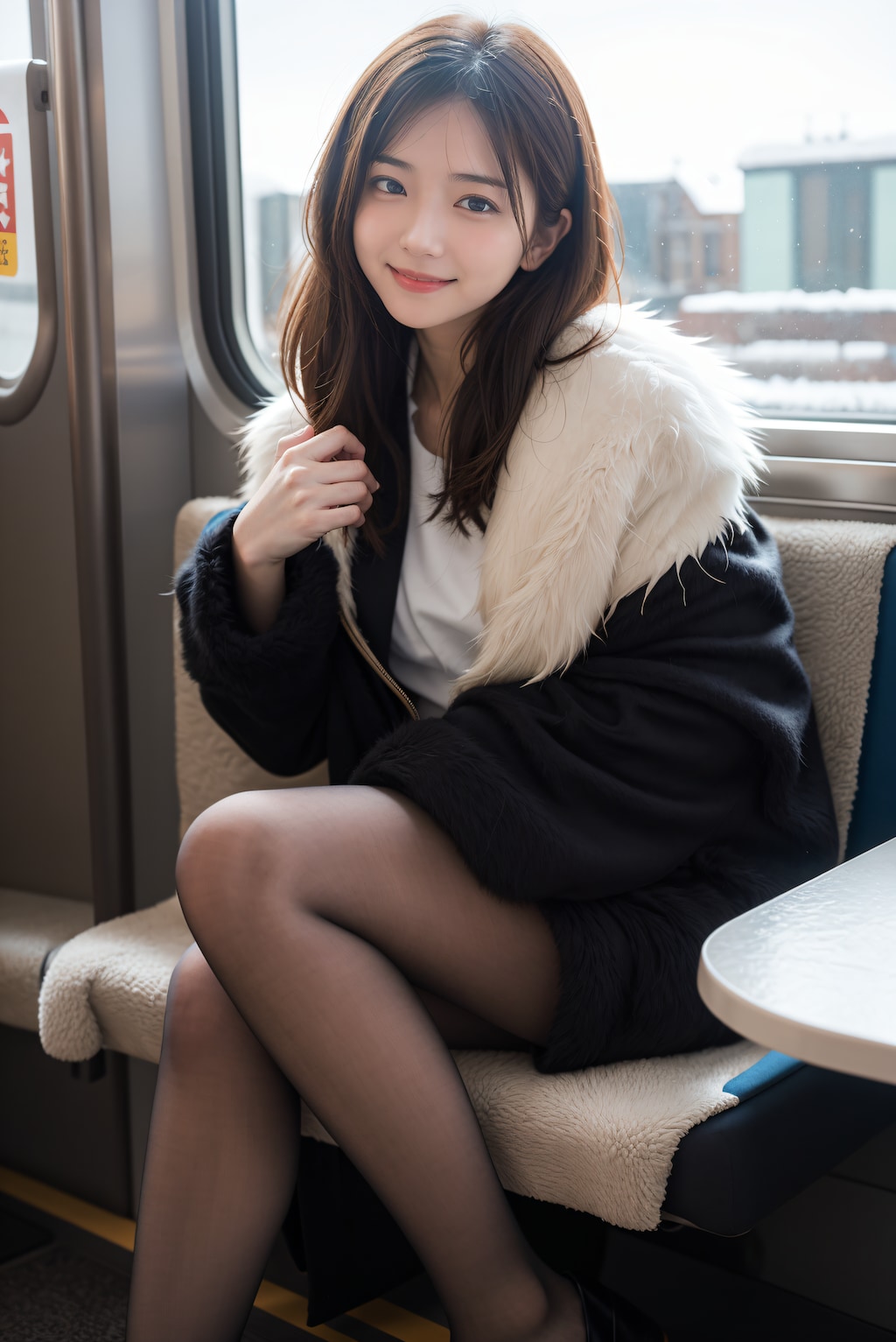 雪景色の見える車窓 2