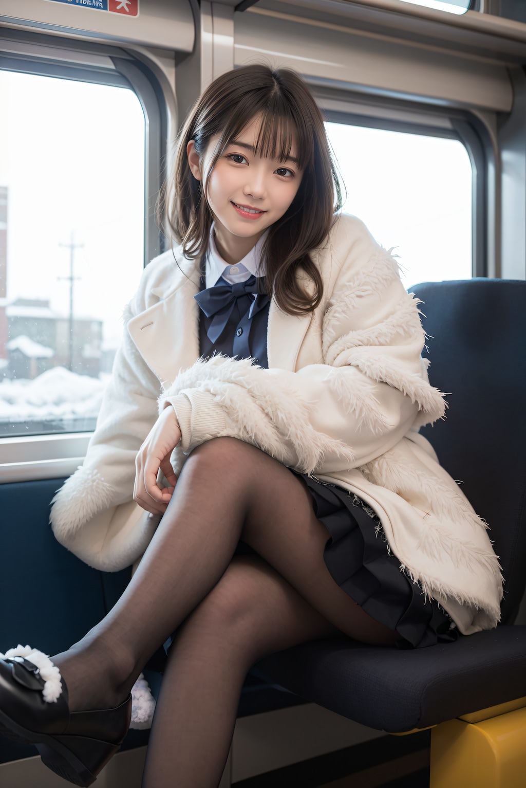 雪景色の見える車窓 2