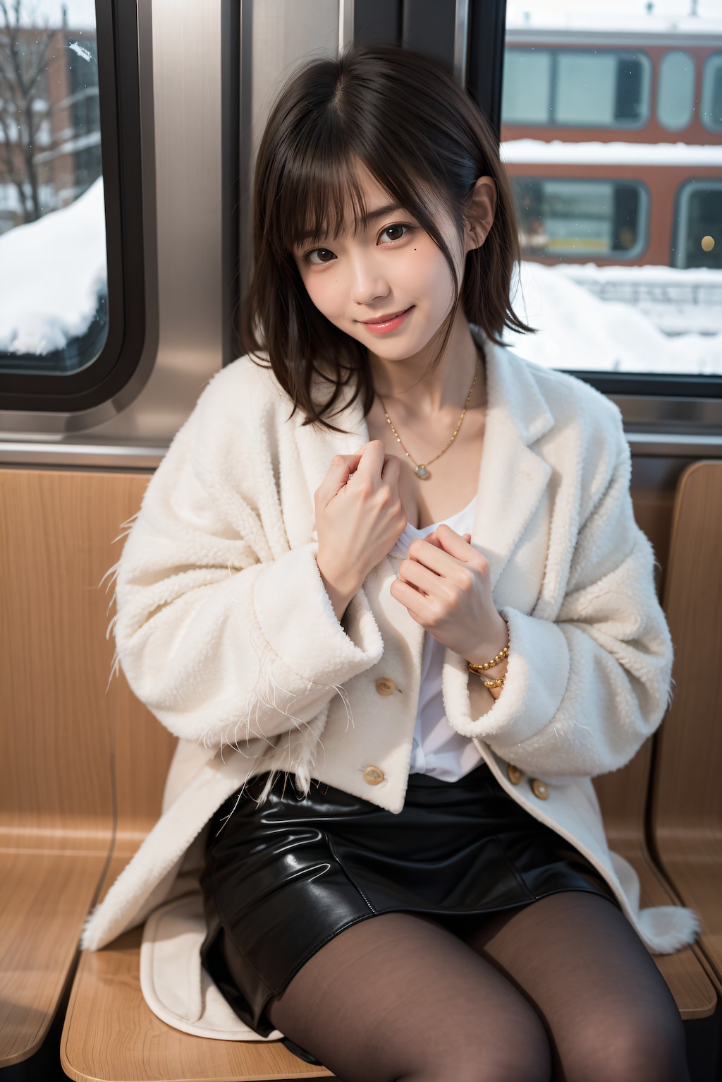 雪景色の見える車窓 2