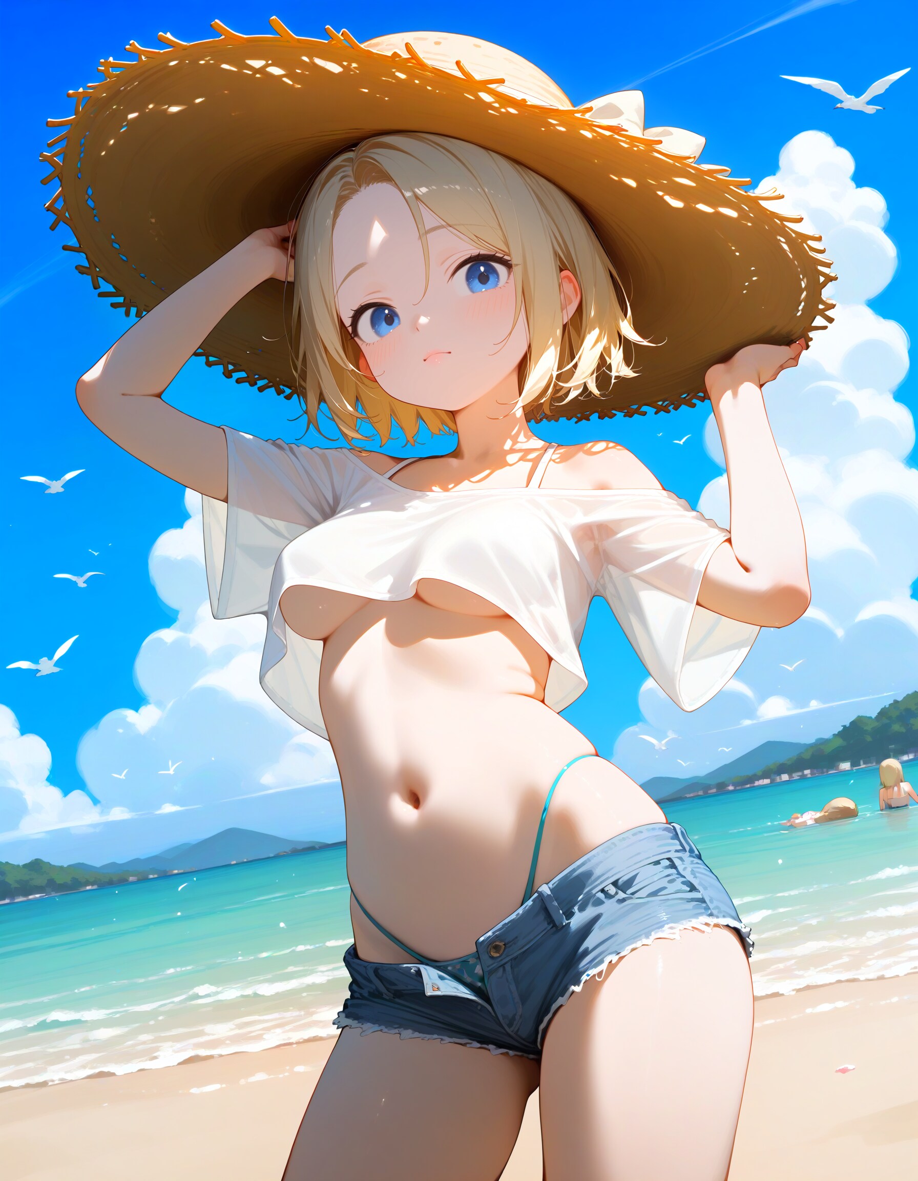 ドヤ顔で麦わら帽子をアピってくる子