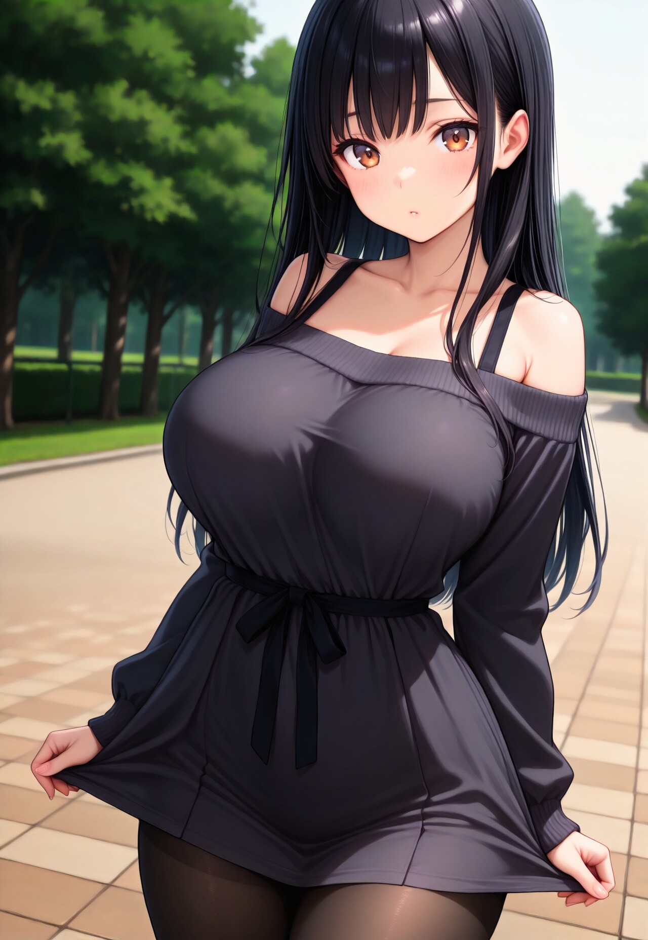 1184（グレーのオフショルワンピ）