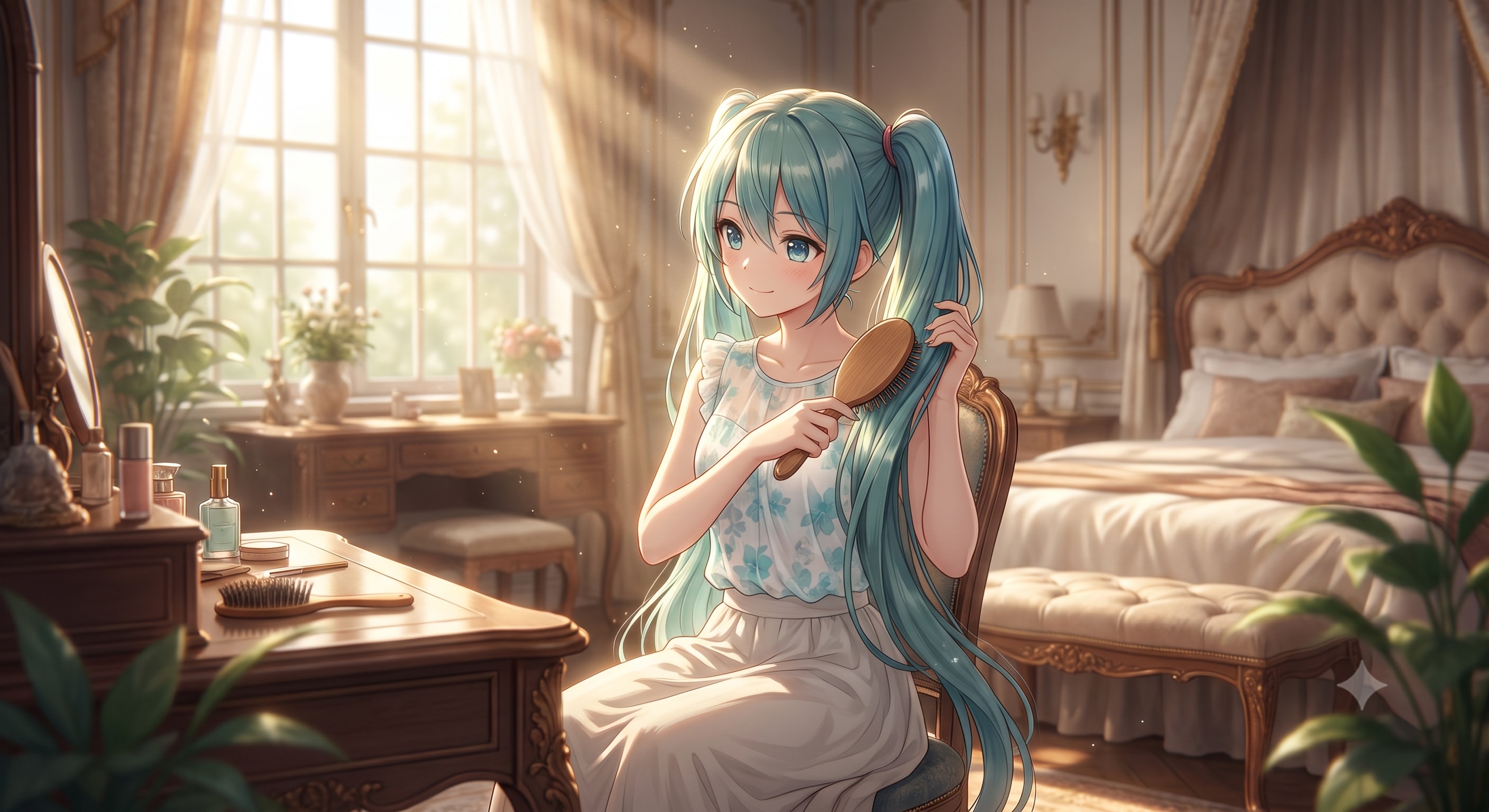 ミクさんツインテのお手入れ✨ | の人気AIイラスト・グラビア