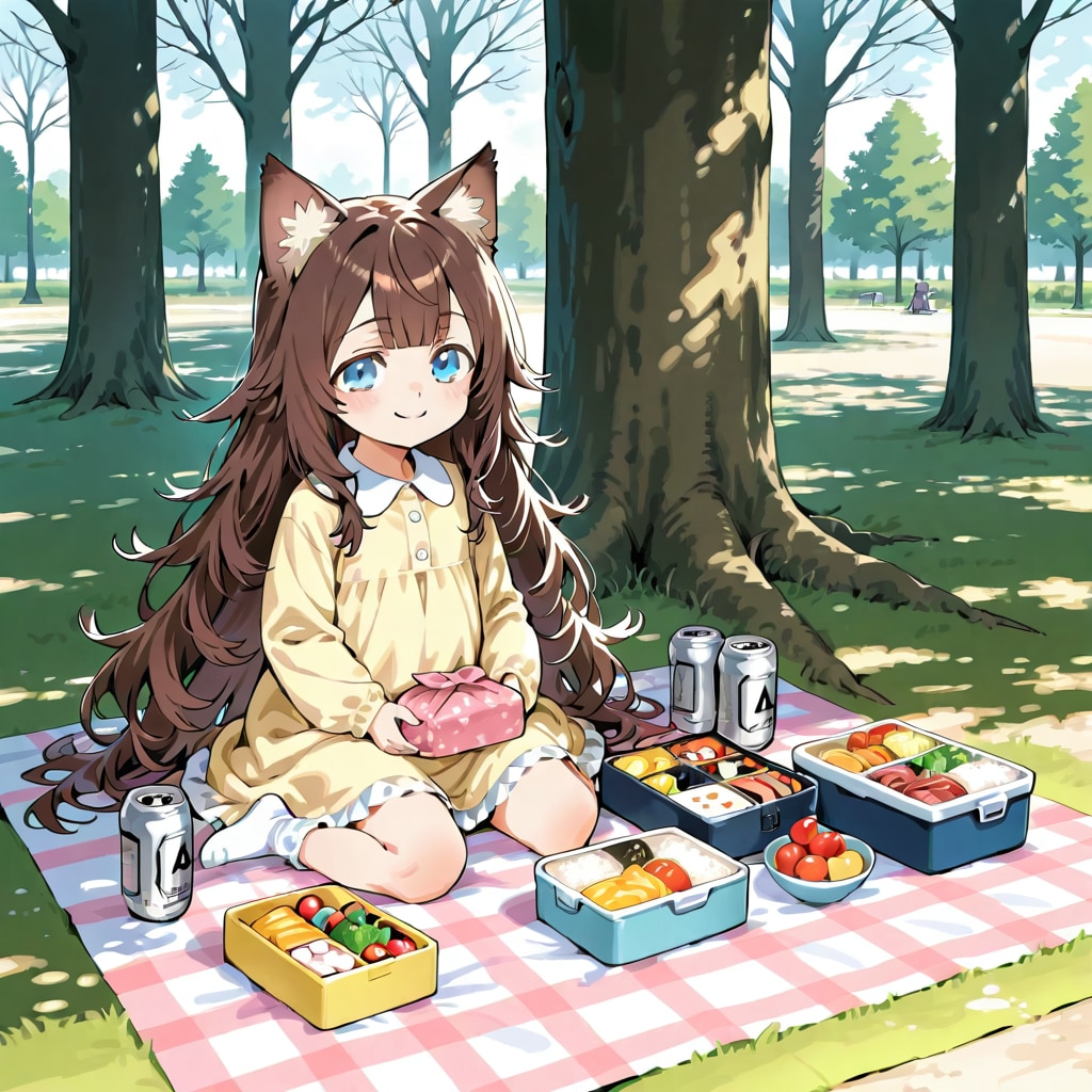 少し早めのお花見な小さな女の子