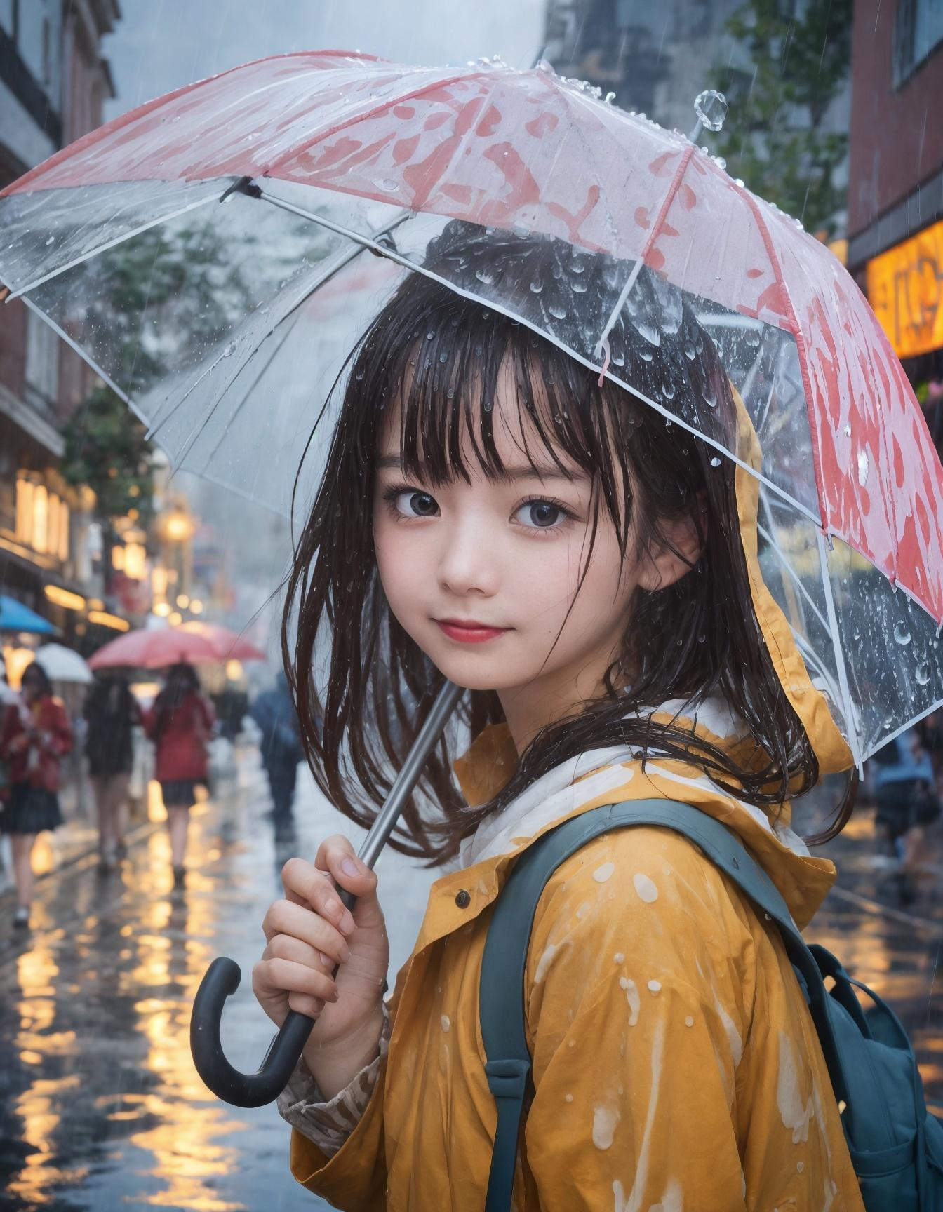 雨の街