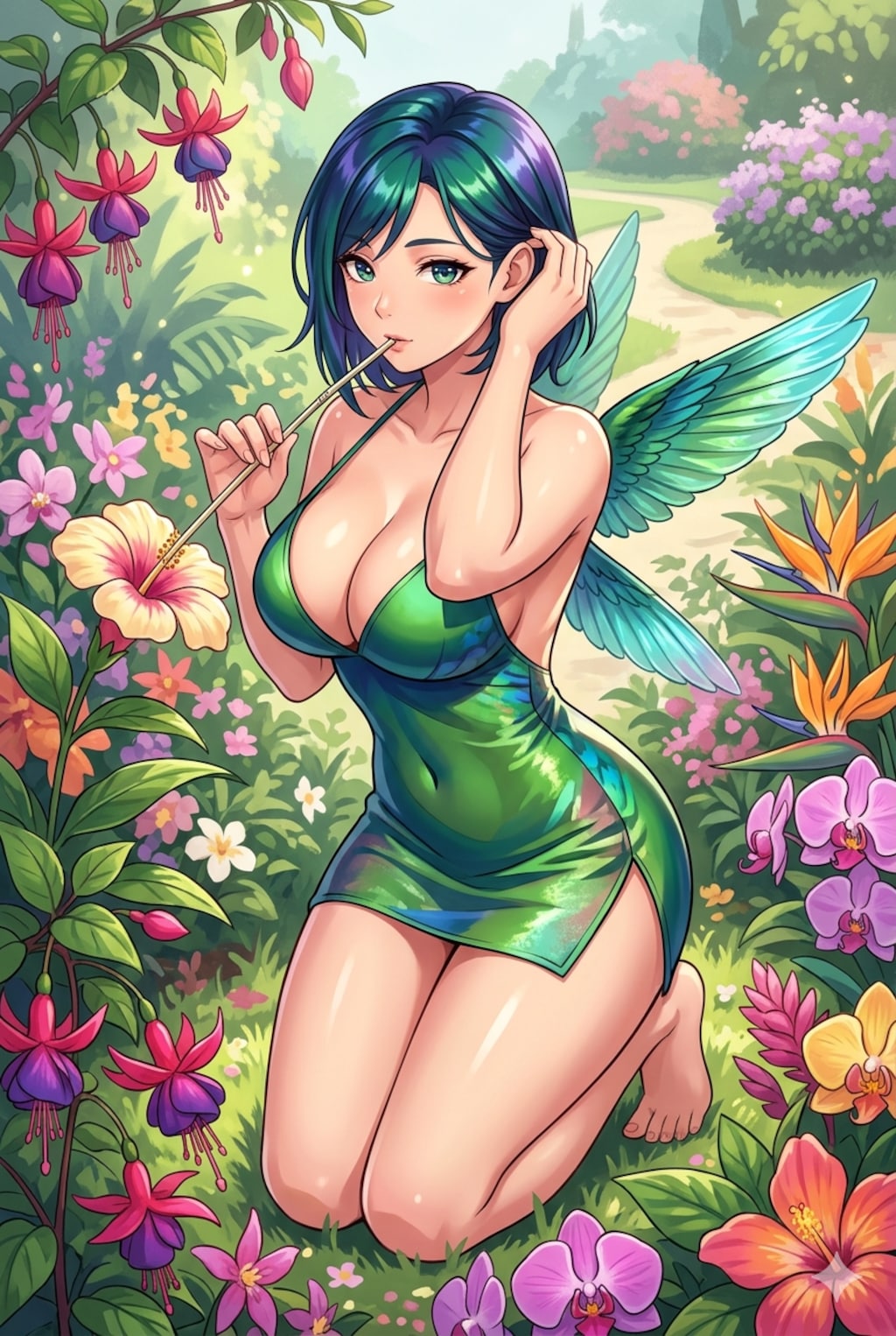 ハチドリ擬人化(ミニドレス)