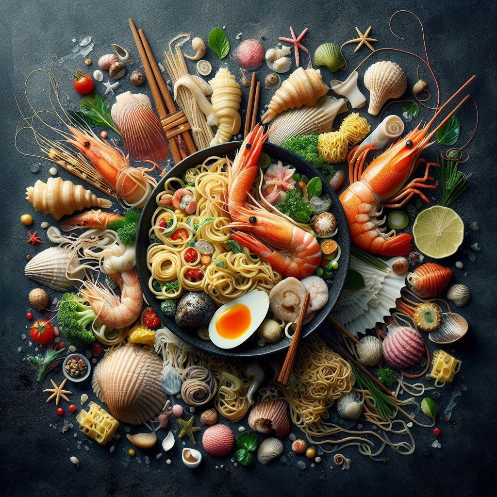 現代アートになったseafood noodle