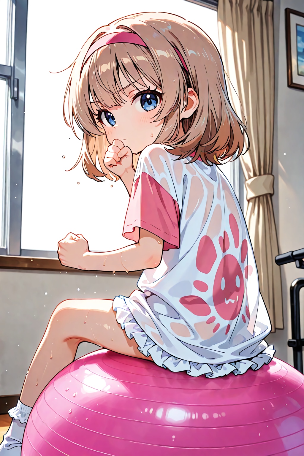 五月晴れ バランスボール 弾む息 | の人気AIイラスト・グラビア