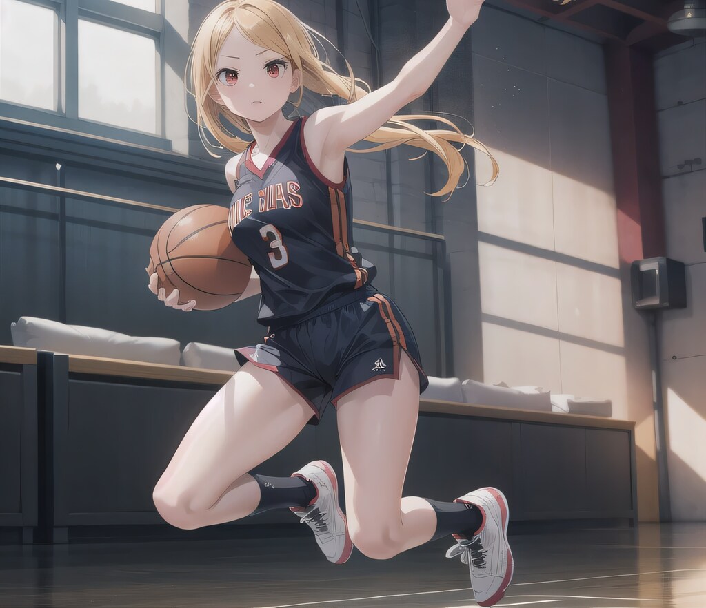 金髪ロングでユニフォームの美女４