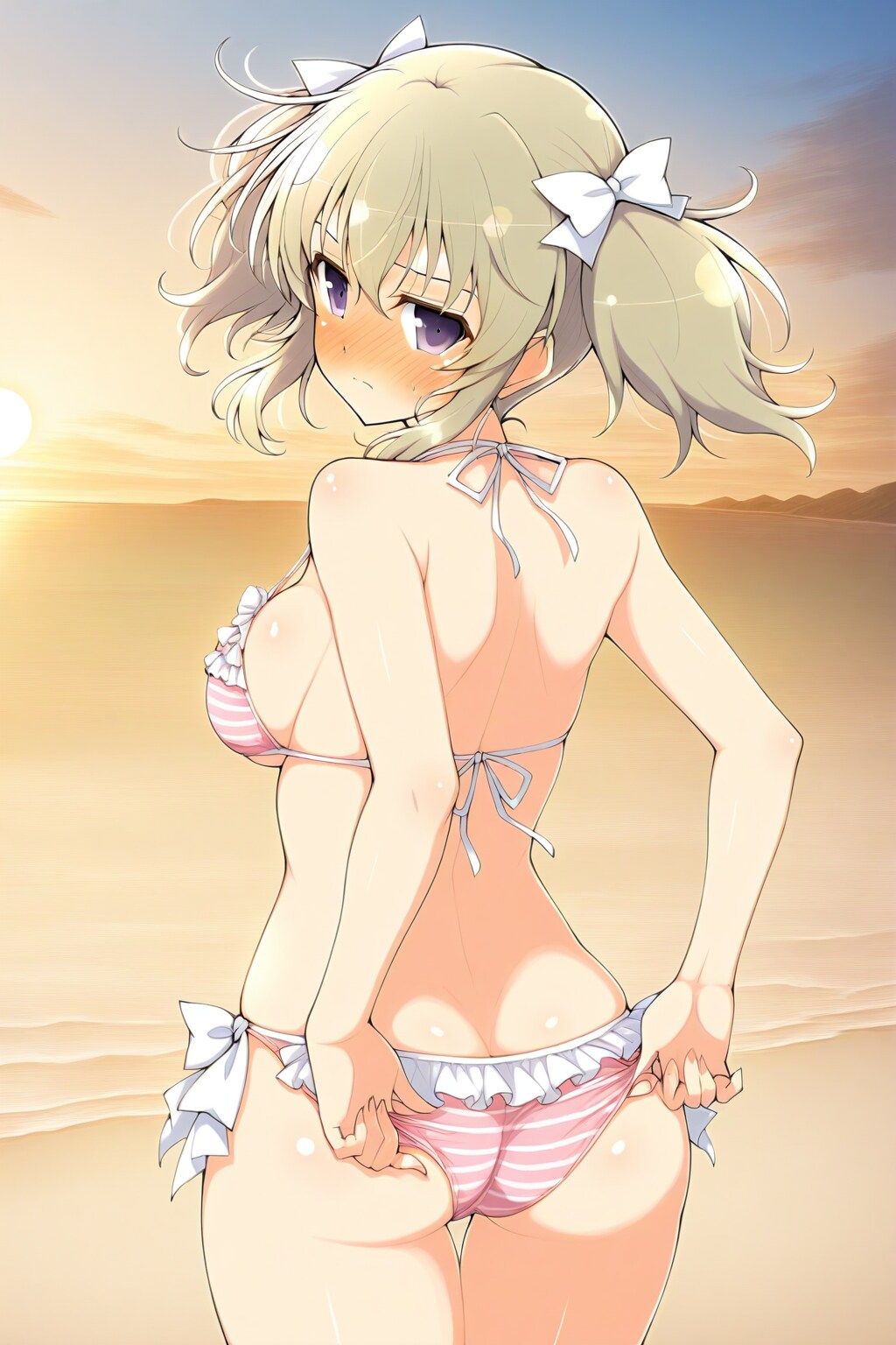 水着のズレを直す華風流ちゃん